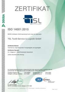 Zertifikat ISO 14001 Umweltmanagement